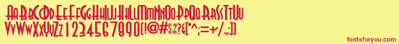 Realvirtue Font – Red Fonts on Yellow Background
