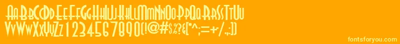 Realvirtue Font – Yellow Fonts on Orange Background