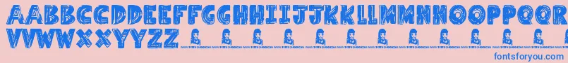 Millennium Font – Blue Fonts on Pink Background