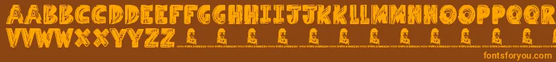 Millennium Font – Orange Fonts on Brown Background