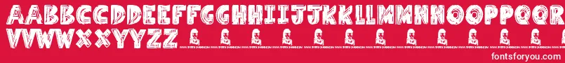 Millennium Font – White Fonts on Red Background