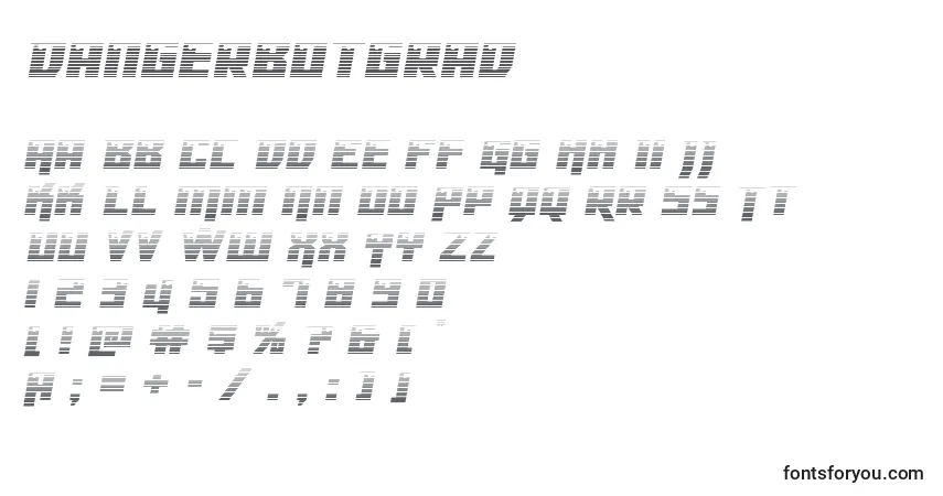 Шрифт Dangerbotgrad – алфавит, цифры, специальные символы