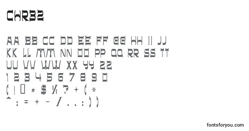 A fonte Chr32 – alfabeto, números, caracteres especiais