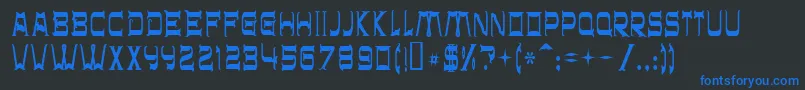 Weitere Informationen zur Chr32-Schriftart Chr32-Schriftart – Blaue Schriften auf schwarzem Hintergrund