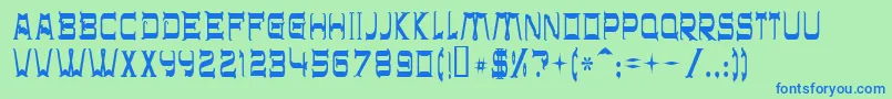 Chr32 Font – Blue Fonts on Green Background