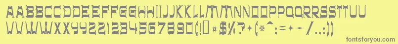 フォントChr32 – 黄色の背景に灰色の文字