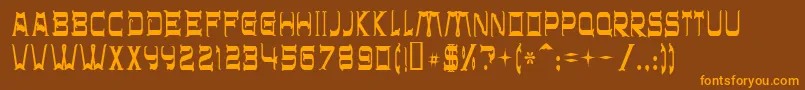 Chr32 Font – Orange Fonts on Brown Background