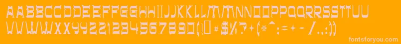 Chr32 Font – Pink Fonts on Orange Background