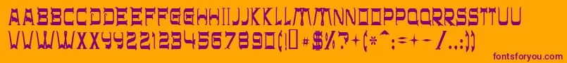 Chr32 Font – Purple Fonts on Orange Background