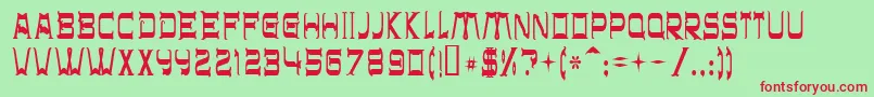 Chr32 Font – Red Fonts on Green Background