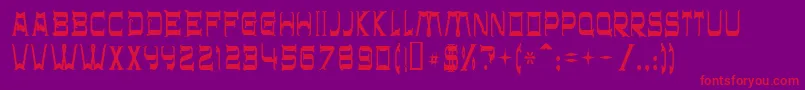Chr32-Schriftart – Rote Schriften auf violettem Hintergrund
