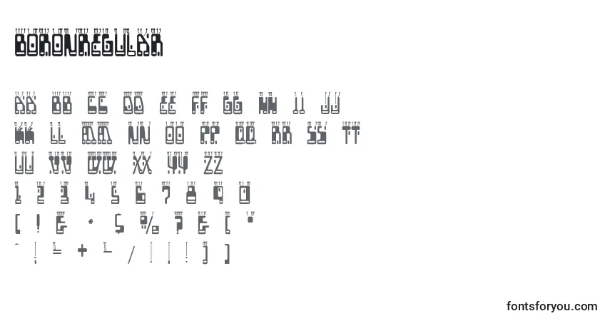 Schriftart BoronRegular – Alphabet, Zahlen, spezielle Symbole