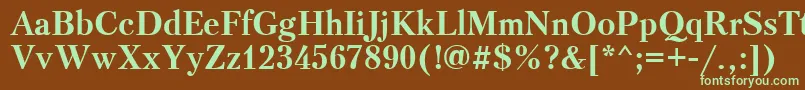 PetersburgcttBold-fontti – vihreät fontit ruskealla taustalla