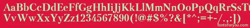 フォントPetersburgcttBold – 赤い背景に緑の文字