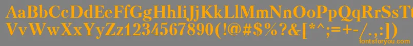 フォントPetersburgcttBold – オレンジの文字は灰色の背景にあります。