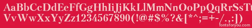 PetersburgcttBold Font – Pink Fonts on Red Background