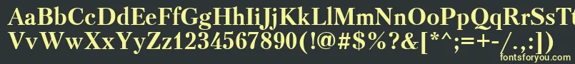 フォントPetersburgcttBold – 黒い背景に黄色の文字