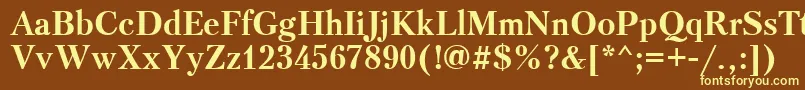 PetersburgcttBold-fontti – keltaiset fontit ruskealla taustalla