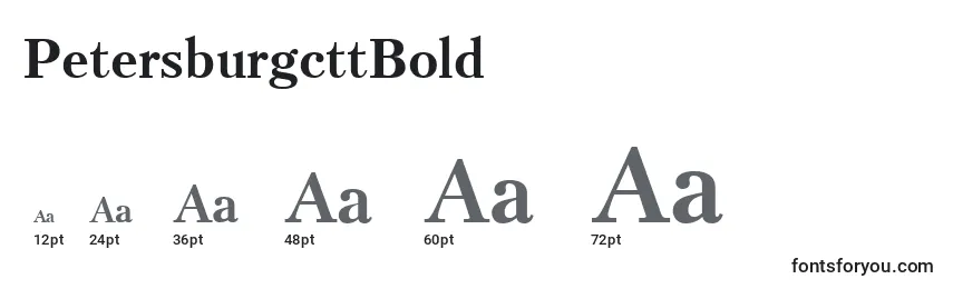 PetersburgcttBold Font Sizes