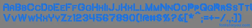 フォントIoriBold – 灰色の背景に青い文字