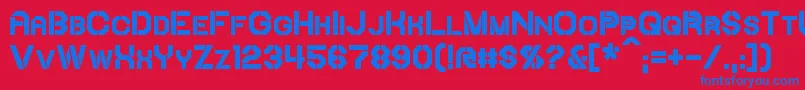 IoriBold Font – Blue Fonts on Red Background