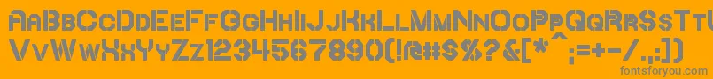 フォントIoriBold – オレンジの背景に灰色の文字