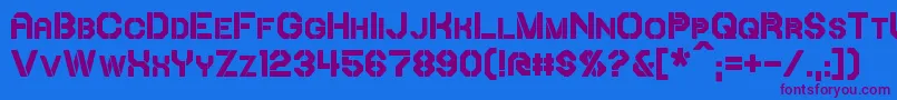 IoriBold-Schriftart – Violette Schriften auf blauem Hintergrund