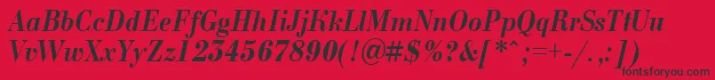 BodoninovanrBolditalic-Schriftart – Schwarze Schriften auf rotem Hintergrund