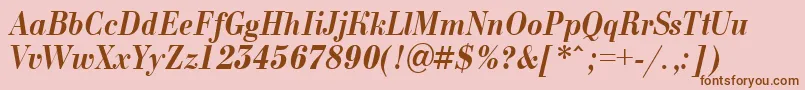 BodoninovanrBolditalic Font – Brown Fonts on Pink Background