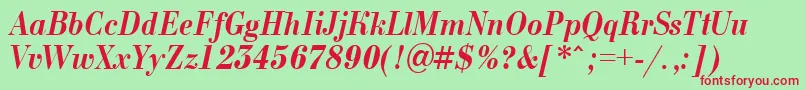 BodoninovanrBolditalic Font – Red Fonts on Green Background