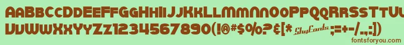 SfJuggernautCondensedBold Font – Brown Fonts on Green Background