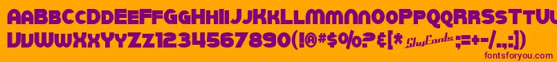 SfJuggernautCondensedBold Font – Purple Fonts on Orange Background