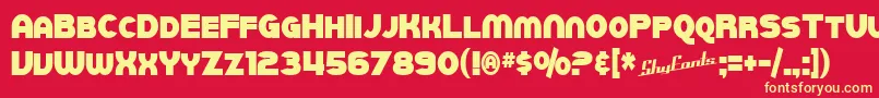 SfJuggernautCondensedBold Font – Yellow Fonts on Red Background