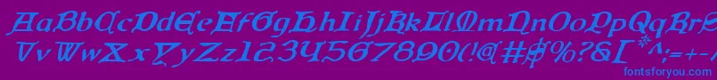 Queencountryi-Schriftart – Blaue Schriften auf violettem Hintergrund