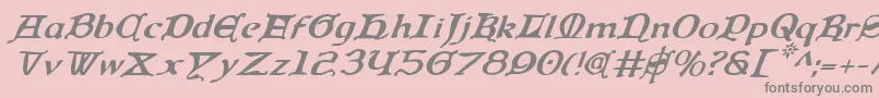 Queencountryi-Schriftart – Graue Schriften auf rosa Hintergrund