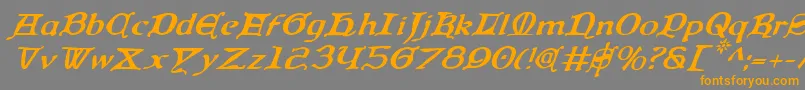 Queencountryi Font – Orange Fonts on Gray Background