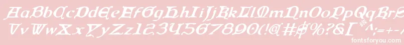 Queencountryi-Schriftart – Weiße Schriften auf rosa Hintergrund