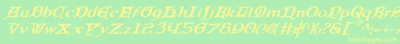 Queencountryi Font – Yellow Fonts on Green Background