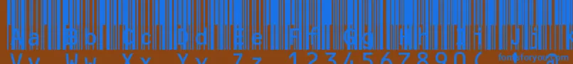 Mrvcode39extma Font – Blue Fonts on Brown Background