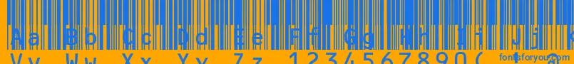 Mrvcode39extma Font – Blue Fonts on Orange Background