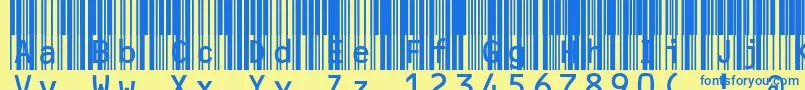 Mrvcode39extma Font – Blue Fonts on Yellow Background
