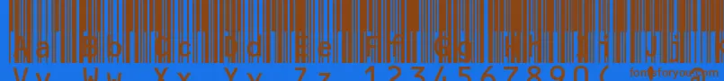 Mrvcode39extma Font – Brown Fonts on Blue Background