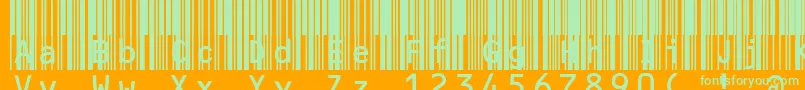 Mrvcode39extma Font – Green Fonts on Orange Background