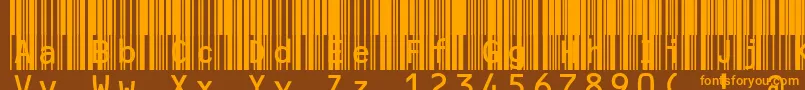 Mrvcode39extma Font – Orange Fonts on Brown Background