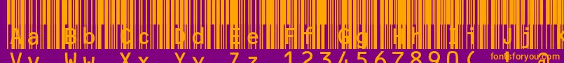 Mrvcode39extma Font – Orange Fonts on Purple Background