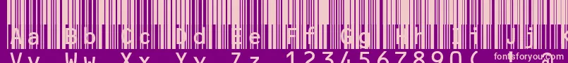 Mrvcode39extma-fontti – vaaleanpunaiset fontit violetilla taustalla