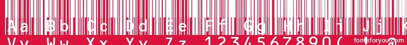 フォントMrvcode39extma – 赤い背景に白い文字