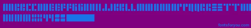 フォントCopperFour – 紫色の背景に青い文字