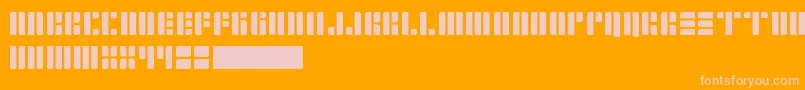 CopperFour-Schriftart – Rosa Schriften auf orangefarbenem Hintergrund