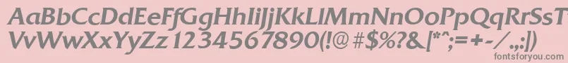 QuadratserialMediumItalic Font – Gray Fonts on Pink Background